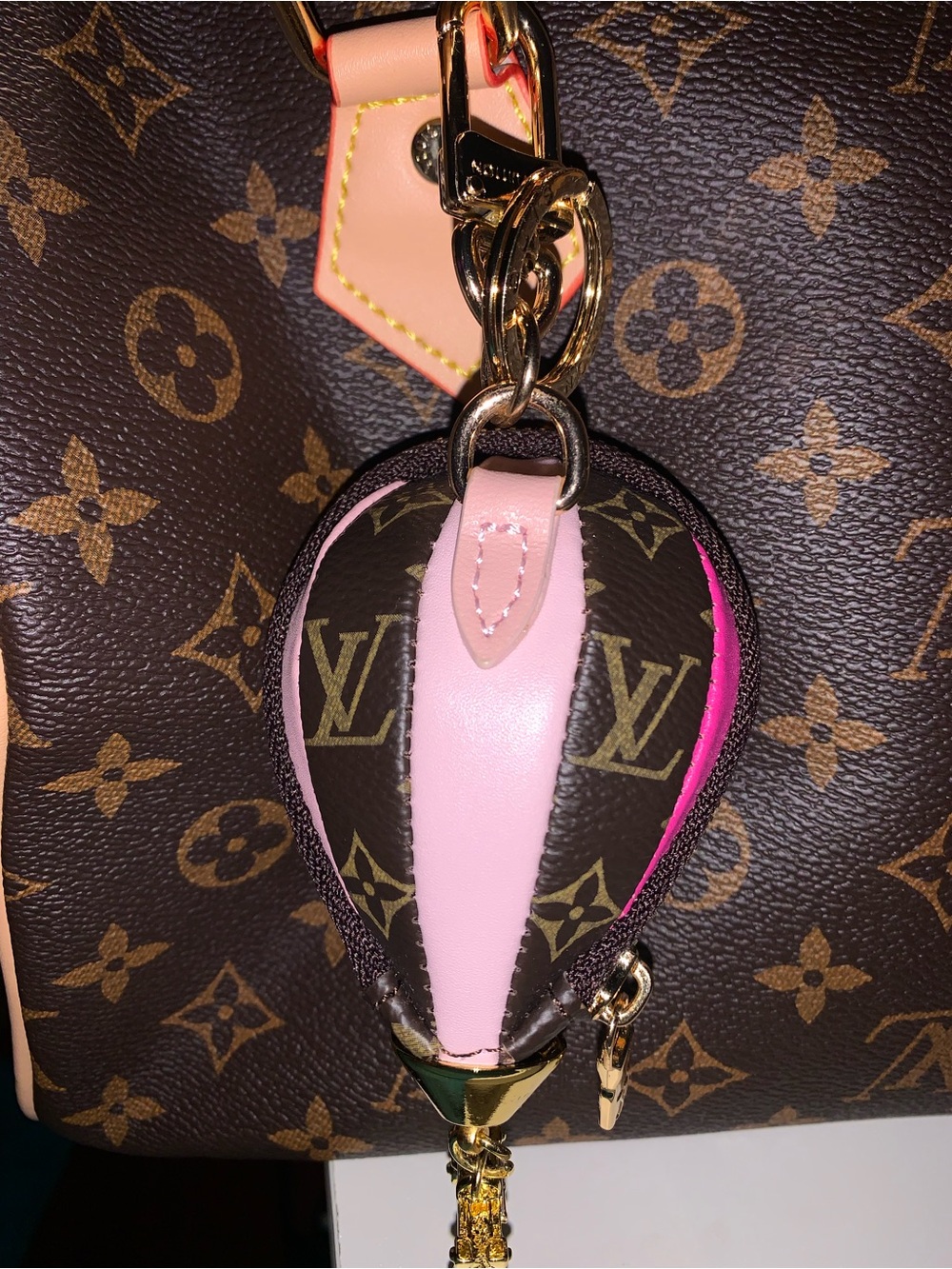 Monogram fashion inspired Hot Air Balloon bag charm keychain pouch - Picture 6 of 8